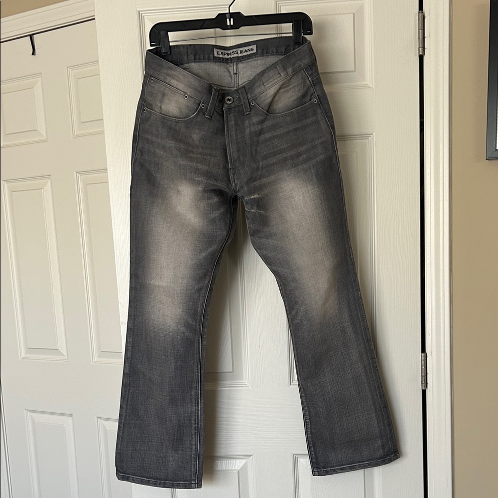 Express Men's Charcoal Bootcut Jeans